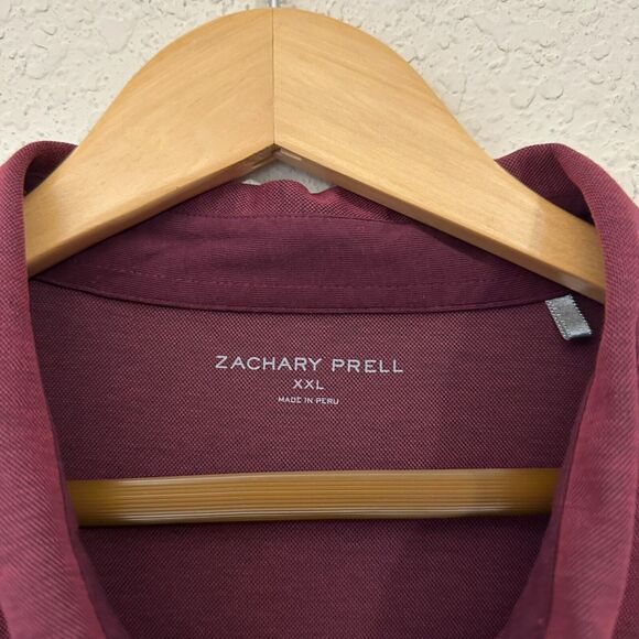 NWOT ZACHARY PRELL Performance Golf Polo Short Sleeve in Burgundy - Picture 6 of 8